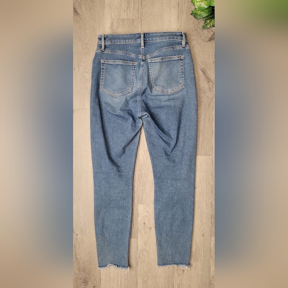LOFT The Curvy Skinny High-Waist Five Button Frayed Blue Jeans, Women's 26 / 2 - Picture 12 of 16
